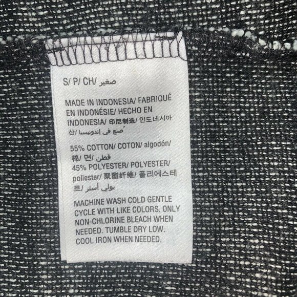 Style & Co Womens Pullover Hoodie Sweatshirt Size S Black White Marled Textured - Picture 7 of 8